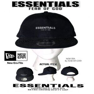 🛑ESSENTIALS New Era ➕ FEAR 🆒 CAP Retro Crown 9Fifty Strapback HAT💸BUY NOW‼️🟢